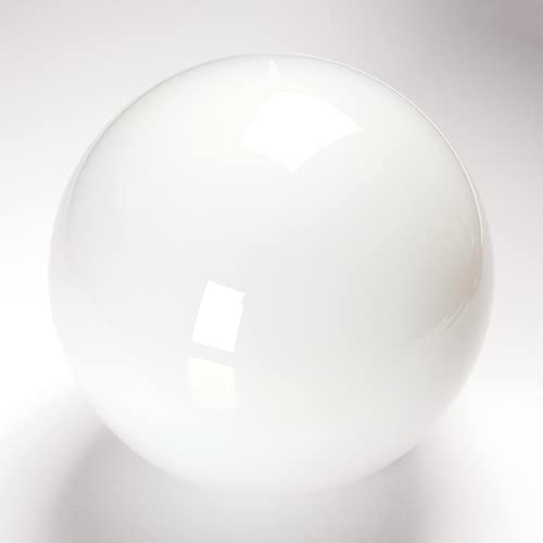 Ersatzglas als Lampenschirm (Ø 150 mm), Lochmaß E14 42 mm, Glaskugel für Kronleuchter, Wandleuchten, Pendelleuchten, Stehleuchten, Weiß glänzend