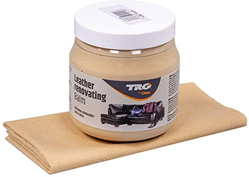 Langlauf Schuhbedarf Lederpflege Set - TRG Lederbalsam für Ledermöbel, Autoleder und Lederbekleidung - fusselfreies Poliertuch - Ledercouch Pflegemittel - Glattleder Pflege (Elfenbein)