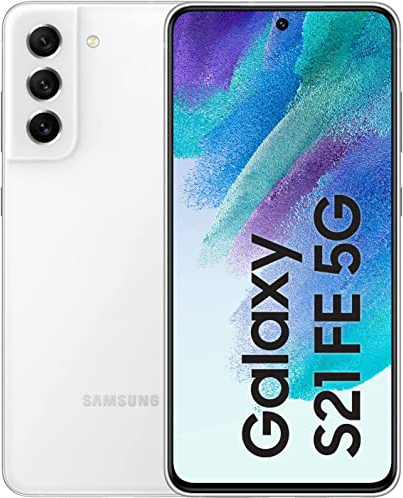 Samsung Galaxy S21 FE 5G Smartphone Android, avec écran AMOLED Dynamique de 6,4, Batterie de 4500 mAh, 128 Go/6 Go de RAM, téléphone Portable Blanc avec Garantie Fabricant de 36 Mois