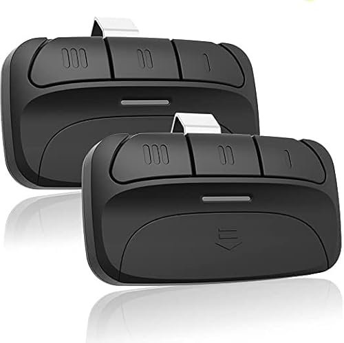 Garage Door Opener Remote Universal Work with Liftmaster Chamberlain Craftsman Garage Door Opener, 3 Button Remote with Visor Clip, Yellow Learn Button Contorl 3 Doors 2 Pack