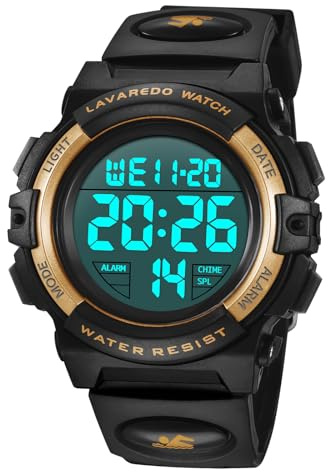 aswan watch Digitaluhr Kinder Mädchen Jungen mit Wecker,Stoppuhr,LED Licht,Datum-Sport Armbanduhr mit Silikonarmband-S/M