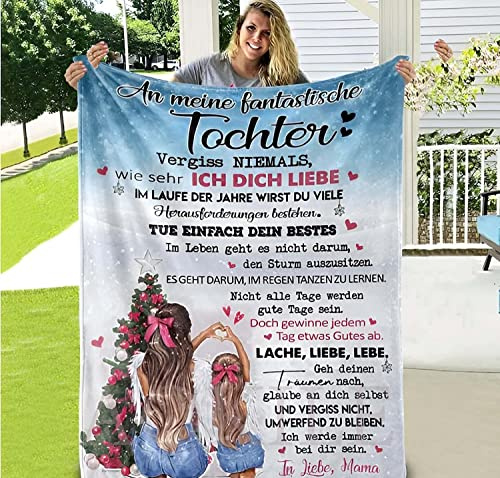 Personalisierte Kuscheldecke Geschenke an Meine Tochter von Mutter, Super Weiche Decke, Decke von Mama zu Tochter Luftpost Decke Positiv Ermutigen Sie Ihre Tochter zur Liebe Geeignet für Sofa Reisen