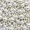 200 STK 8mm Runde Kunststoffperlen ohne bohrung, Bunte Bastelperlen Perlen,Perlen zum Basteln für DIY Schmuck Zubehör, Streudeko Deko Perlen für Hochzeit Taufe Party Vasenfüller Tischdeko,Silber