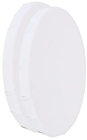 PATIKIL Peinture Toiles Panneaux, 2 Paquet 4x6 Pouce Ovale Bois Cadre vierges Art Tableau Panneaux pour Acrylique, Huile, Tempéra Peinture, Blanc