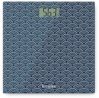 TERRAILLON - ONE UMI - Balance pèse personne électronique, Compact et ultra plat, Plateau en verre 27cm x 27 cm, Ecran LCD, Capacité 160Kg, Graduation 100g, Sérigraphie Umi