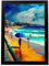 Nacnic Poster Bondi Beach im Ölgemälde Stil. Illustrationen von Denkmälern und Städten im fotografischen Vollfarbstil. Innenarchitektur und Dekoration. A3.
