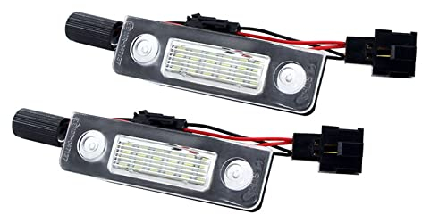 MALOOS 2 Stück weiße fehlerfreie -Kennzeichenbeleuchtung für hintere Tag-Lampen Für Octavia MKII 1Z A5 2009-13 Roomster 5J 2006-10