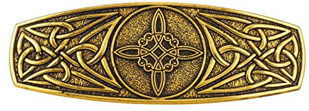 Barrette à cheveux en métal avec nœud de sorcière pour femmes et filles - Fabriquée à la main - Style vintage celtique - Bijou de cheveux - Amulette de sorcellerie (doré 1)