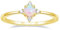 Titaniumcentral Vorsteckring Damen Schmal 14K Vergoldet Opal Ring Zirkonia Zierlich Verlobungsringe Eheringe Versprechen Ringe (Gelbgold,56 (17.8))