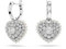 Swarovski Hyperbola Ohrhänger, Weiße und Rhodinierte Ohrringe mit Herz-Motiv und Strahlenden Swarovski Kristallen