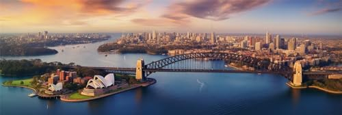 Diamond Painting Sydney-Brücke Diamant Painting Bilder Kinder,5d Diamanten Painting Erwachsene Runde Steine Cross Stickerei Malerei Kits,diy Set Crystal Stickerei Painting für Wand Dekor 30x90cm-y556