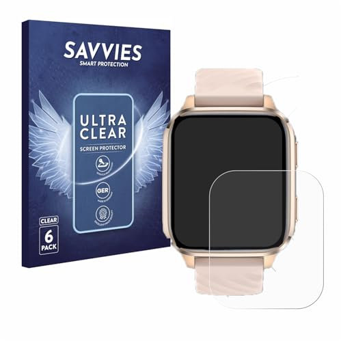 savvies (6 Pezzi Pellicola Protettiva per Ibetter Smartwatch 1.85 Protezione Schermo Trasparente