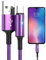 Lot de 3 câbles USB C – Câble de charge rapide, nylon avec lumière LED | Câble de charge rapide de type C Arrêt automatique pour ordinateur portable, ordinateur, téléphone, courant maximum 3 A,