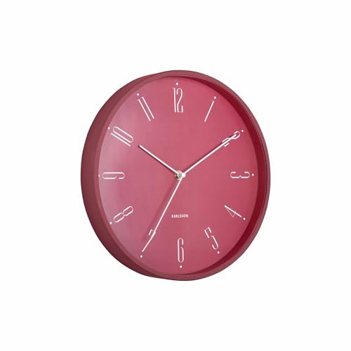 Karlsson Wanduhr Regal Numbers - Rot - Ø30cm - Rund - Eisen - Wanduhr Modern Wohnzimmer - Wanduhren