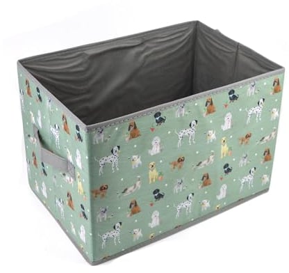 YöL Green Pet Toy Storage Box Basket Dog Puppy Storage Accessory Box Bin Chest Collapsible Foldable Organiser Carry Handles
