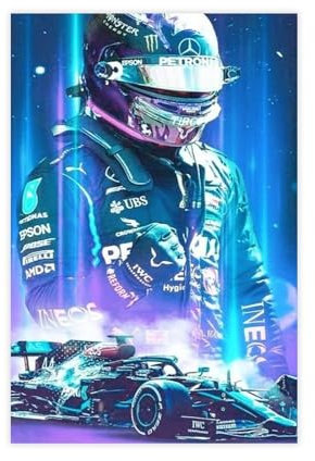 bnyesa Poster der Formel 1 Fahrer Lewis Hamilton 7 auf Leinwand, Wandkunst, Dekordruck, Gemälde für Wohnzimmer, Schlafzimmer, Dekoration, 30 x 45 cm