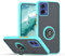 YUECXIN Funda para Motorola Moto G85 5G Caso, Porta Anillos Metálico, Ultradelgado Mate Duro PC Atrás Carcasa, Suave TPU Silicona Antigolpes Durable Cubierta, Cielo Azul
