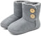 KuaiLu Hohe Hausschuhe Boots Damen Winter Fell Gefütterte Hausstiefel Frauen Warme Flauschige Plüsch Hüttenschuhe Kuschel Geschlossen Hausschuhe Stiefel Hausboots Kuschelhaussschuhe Grau 36-37 EU