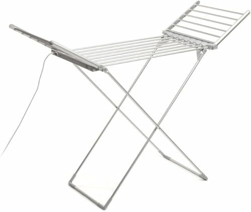 Séchoir à Linge chauffant - Etendoir à Linge Pliable - Séchoir à Linge Électrique pour un Séchage Rapide des Vetements - Corde à Linge 20 barres - Etendoir Chauffant Pliable 230 Watts - Aluminium