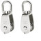 BOBOZHONG 2 Stück Umlenkrolle Doppel Flaschenzug,M15 Schwenken Rolle,Blockseilrolle Edelstahl,Edelstah Seilrollen,Schwenken Rolle,für 3-8mm Seile Drahtseile Seile Tragfähigkeit 35kg