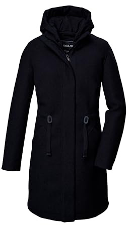 G.I.G.A. DX Damen Fleece Parka/Mantel mit abknöpfbarer Kapuze GW 46 WMN PRK, schwarz, 40, 41988-000