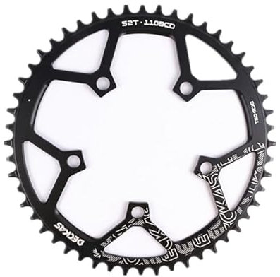 LUOKEKE Platos para Bicicletas Plato 110BCD 130BCD Bicicleta de Carretera MTB Disco único Aluminio Negro 36T 38T 40T 42T 44T 46T 48T 50T 52T 54T 56T Bicicleta Narrow Wide Plato(48T,110bcd)