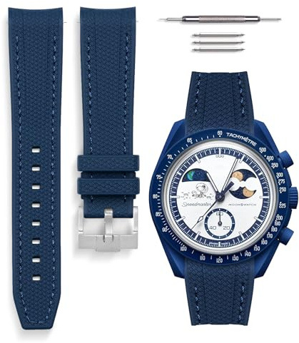 HORACE Universelles 20 mm Uhrenarmband aus Flüssigsilikon – Kompatibel mit Omega x Swatch MoonSwatch – Montagekit inklusive