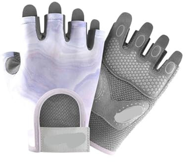 GIJMZY Fitness Handschuhe 1 Paar Frauen Bodybuilding Yoga Nicht-Slip Fitness Handschuhe Halbe Finger Handschuhe Fahrrad Handschuhe(Purple,M)