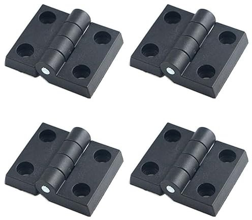 4PCS 50 * 70 * 10MM Nylon Door Hinge Plastic Black Folding Door Hinges for Cabinet/Box/Drawer/Gate