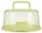 Kuchen Transportbox Rund Tortentransportbox mit Deckel Tragbarer Griffe Tortenglocke Lang 26 cm Höhe 12 cm Modern Design Kuchenbehälter Transparent Plastic Tortenbehälter für Torte Muffins (B)