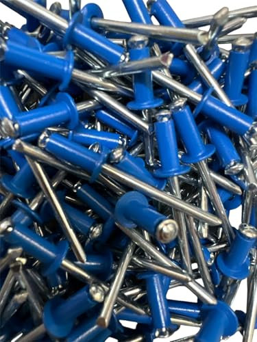 Kit 250 Rivetti a Strappo in Alluminio Fiore 4,8x12 mm – 150 Blu + 100 Bianchi – Confezione in Valigetta Plastica – VIT FER