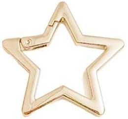 Gold Star Shaped Stainless Steel Keychain Clip Carabiner Snap Hook Holder Carabiner Hook Clip Key Holder Keychain for Keys and Wallet Accessory with