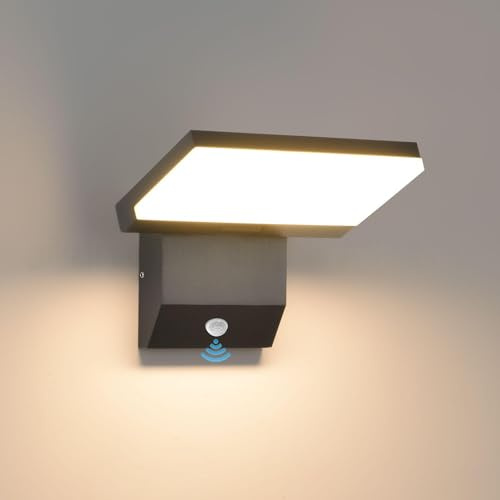 Comely 24W Lampe Exterieur avec Detecteur de Mouvement, Applique Murale Exterieure LED IP65 Etanche, Luminaire Exterieur Murale pour Terrasse Entrée Jardin Garage, Blanc Chaud 3000K