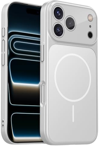 YEBMoo Phone Case for iPhone 16 Pro Max 6.9 Supports MagSafe Function, Magnetic Shockproof and Drop-Resistant Hard Case (Silver, iPhone 16 Pro Max)