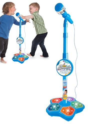Pied De Microphone pour Enfant, Machine De Karaoké avec Support Microphone Debout pour Enfant Cadeaux Noel, pour Filles Et Garçons, 21x100cm