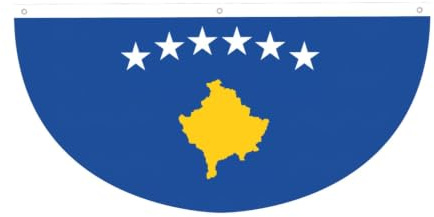 Drapeau du Kosovo imprimé léger semi-circulaire Bannière extérieure Décorations de fête