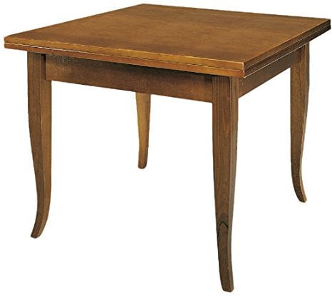 KONTE.DESIGN Tavolo SANTO SPIRITO a Libro in legno nobilitato stile arte povera, finitura noce, 90x90x75 cm