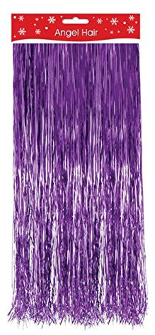 The Home Fusion Company Decoración de Navidad Cabello de Ángel Decoración Hoja Blanco Rojo Plata Oro - Rosa/Púrpura