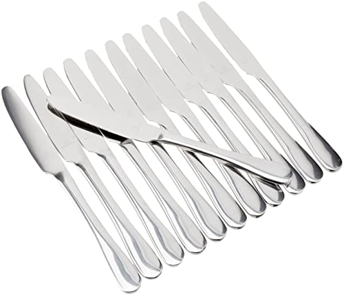 Grunwerg Lot de 12 Couteaux à Dessert en Acier Inoxydable, Motif Windsor