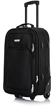 FLYMAX 55x35x20 55x40x20 Cabin Suitcase Luggage Hand Carry on Case Flight Bag Suitcase Travel Fits Fits Easyjet, Ryanair British Airways & Jet 2