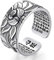 XINGXINGFAN 999 Sterling Silber Band Ringe, Lotus Blume offenes buddhistisches Herz Sutra Ring, offener Verstellbarer Ring Schmuck für Frauen Mutter Geschenke