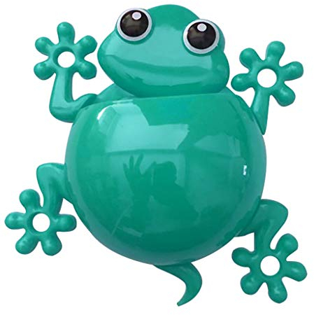 95sCloud Frosch Zahnbürstenhalter,Zahnbürstenhalter Saugnapf,Wandhalter Zahnpasta,Zahnpastaspender Befestigter Zahnbürstenhalter, Halter mit Saugnapf für Zahnbürsten Halterung Aufbewahrung Bad (Blau)