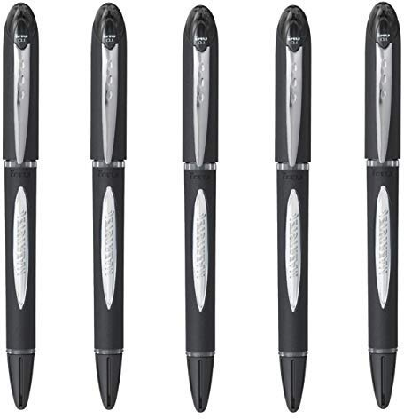 UNI- BALL JET STREAM SX-210 1.0 MM ROLLER BALL PENS IN 4 COLOURS (PACK OF 5) (BLACK)