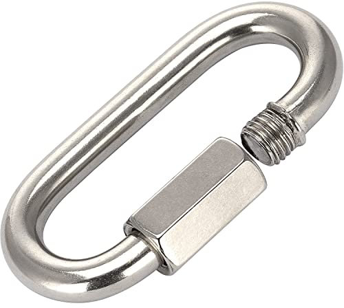 OPIOL QUALITY® Ketten Schnellverschluss Ø 8 mm aus Edelstahl A4 V4A (5 Stück) Karabiner Verschraubung Kettenverbinder Schraubverbinder Kettenglied Schraubkarabiner