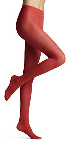 FALKE Matt Deluxe 30 DEN W Ti transparente lisas 1 pieza, Pantimedias Mujer, Rojo Scarlet 8228, M