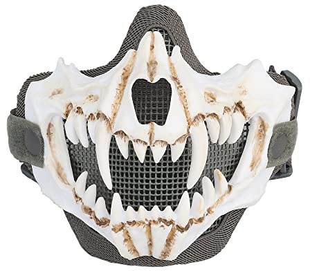 Fangs Maske Atmungsaktive Airsoft Maske Half Face für Paintball Militär Taktisch Halloween Cosplay