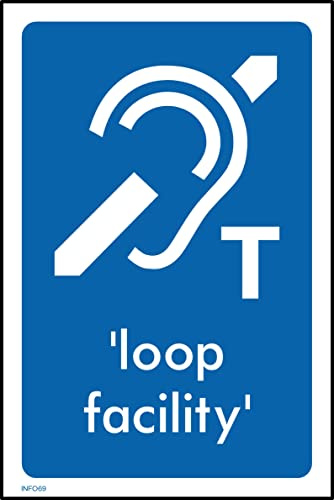 Hearing Aid Loop Facility Sign - 100mm x 150mm - Self Adhesive Sticker (INFO69)