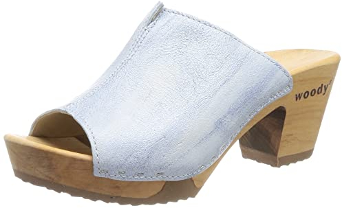 woody Damen Elly Holzschuh, Blue, 39 EU