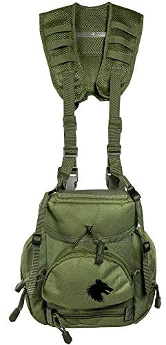 FIELDCRAFT Binocular Harness Chest Pack Field Pack Case for Men and Women for Binos Cameras Optics Rangefinder Gear Green (Green)