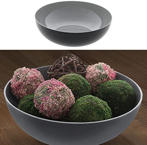 Cepewa Dekoschale │ Ø20cm x H7,5cm Kunststoff grau schwarz │ Obstschale rund Tischdeko (1 x rund grau schwarz Ø20cm)